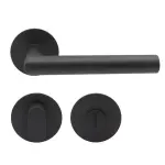T-Form Magneto Edelstahl schwarz Rundrosetten Zimmertürgarnitur WC - ProGriff