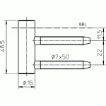 Vorderansicht Rahmenteil für Holzzargen V 4400 WF vernickelt 2 Stück - Simonswerk