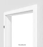 Runde Zarge Schrägansicht von Innentür-Set Esche Weiß Pore ES 242 PortaLit mit Zarge und Drücker