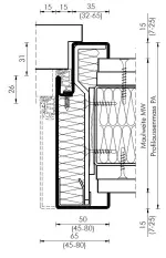 Technische Zeichnung von Stahl-Umfassungszarge Leichtbauwand für Brandschutztüren T90 - Westag