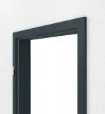 Detailansicht der eckigen Zarge von WESTAG Innentür-Set Titangrau A 416 PortaLit CPL mit Zarge und Drücker