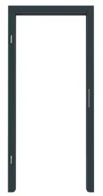 Frontansicht der eckigen Zarge von WESTAG Innentür-Set Titangrau A 416 PortaLit CPL mit Zarge und Drücker