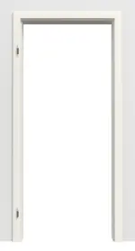 Detailbild Zarge Weißlack RAL 9010 Premium ZA-14 mit eckiger Kante in der Wand verbaut