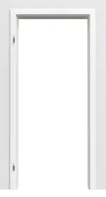 Detailbild Zarge Weißlack RAL 9016 Premium ZA-14 mit eckiger Kante in der Wand verbaut