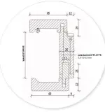 Technische Zeichnung von Massivholzzarge Eiche astig ohne Gehrung Profil C