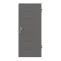 Frontansicht von HÖRMANN Wohnungseingangstür Groove 11 Staubgrau RAL 7037 Lack DesignLine