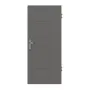 Frontansicht von HÖRMANN Wohnungseingangstür Groove 14 Staubgrau RAL 7037 Lack DesignLine