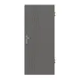 Frontansicht von HÖRMANN Wohnungseingangstür Groove 53 Staubgrau RAL 7037 Lack DesignLine