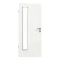 Frontansicht von GARANT Feuchtraumtür Quer Authentic Bianco GCK08 mit Lichtausschnitt LA-4 bandseitig