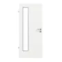 Frontansicht von GARANT Feuchtraumtür D354-60 Designer White Resopal mit Lichtausschnitt LA-4 bandseitig
