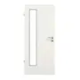 Frontansicht von GARANT Feuchtraumtür Weiß Struktur Premium GCK08 mit Lichtausschnitt LA-4 bandseitig