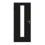 Frontansicht von GARANT Feuchtraumtür 0901-60 Black Resopal mit Lichtausschnitt LA-4 mittig