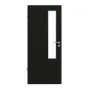 Frontansicht von GARANT Feuchtraumtür 0901-60 Black Resopal mit Lichtausschnitt LA-5 schlossseitig