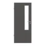 Frontansicht von GARANT Feuchtraumtür 10622-60 Ebony Resopal mit Lichtausschnitt LA-5 schlossseitig