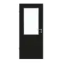 Frontansicht von GARANT Feuchtraumtür 0901-60 Black Resopal mit Lichtausschnitt LA-6