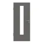 Frontansicht von HÖRMANN Innentür Staubgrau RAL 7037 Duradecor ProLine mit Lichtausschnitt LA 24