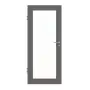 Frontansicht von HÖRMANN Innentür Staubgrau RAL 7037 Duradecor ProLine mit Lichtausschnitt LA 27