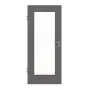 Frontansicht von HÖRMANN Innentür Staubgrau RAL 7037 Lack ProLine mit Lichtausschnitt LA-8