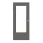 Frontansicht von HÖRMANN Innentür Staubgrau RAL 7037 Duradecor ProLine mit Lichtausschnitt LA-DIN
