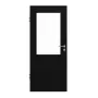Frontansicht von HÖRMANN Innentür Ultramatt Schwarz Duradecor Proline Concepto mit Lichtausschnitt LA 7