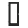 Frontansicht von HÖRMANN Innentür Leinen Schwarz Duradecor Proline Concepto mit Lichtausschnitt LA 8