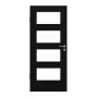 Frontansicht von HÖRMANN Innentür Ultramatt Schwarz Duradecor Proline Concepto mit Lichtausschnitt LA 9
