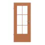 Frontansicht von Buche Längs Living LÖ 23 mit Sprossenrahmen 6 Felder Echtholzfurniert Optima Innentür - Jeld-Wen