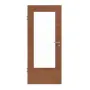 Frontansicht von HÖRMANN Innentür Quer Sapeli Matt Echtholzfurnier mit Lichtausschnitt LA-DIN