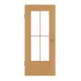 Frontansicht von GARANT Zimmertür Eiche Premium CPL mit Lichtausschnitt LA-DIN Sprosse SP0