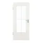 Frontansicht von GARANT Zimmertür Weiß Struktur Premium CPL mit Lichtausschnitt LA-DIN Sprosse SP0