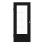 Frontansicht von GARANT Zimmertür 0901-60 Black Resopal mit Lichtausschnitt LA-DIN Sprosse SP1