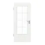 Frontansicht von GARANT Zimmertür D354-60 Designer White Resopal mit Lichtausschnitt LA-DIN Sprosse SP1