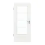 Frontansicht von GARANT Zimmertür D354-60 Designer White Resopal mit Lichtausschnitt LA-DIN Sprosse SP10
