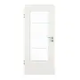 Frontansicht von GARANT Zimmertür Weiß Struktur Premium CPL mit Lichtausschnitt LA-DIN Sprosse SP10