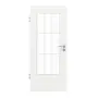 Frontansicht von GARANT Zimmertür D354-60 Designer White Resopal mit Lichtausschnitt LA-DIN Sprosse SP2