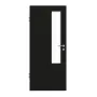 Frontansicht von GARANT Zimmertür 0901-60 Black Resopal mit Lichtausschnitt LA-5 schlossseitig