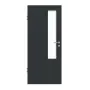Frontansicht von GARANT Zimmertür U12000SD Vulkanschwarz GHK08 mit Lichtausschnitt LA-5 schlossseitig