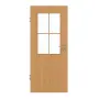 Frontansicht von GARANT Zimmertür Eiche Premium CPL mit Lichtausschnitt LA-6 Sprosse SP0