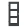 Frontansicht von LEBO Innentür Ultramatt Anthrazit ähnl. RAL 7016 Versio mit Lichtausschnitt LA 11