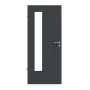 Frontansicht von LEBO Innentür Ultramatt Anthrazit ähnl. RAL 7016 Versio mit Lichtausschnitt LA 24 bandseitig