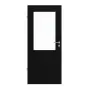 Frontansicht von LEBO Innentür Ultramatt Schwarz ähnl. RAL 9005 Versio mit Lichtausschnitt LA 7