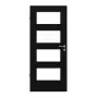 Frontansicht von LEBO Innentür Ultramatt Schwarz ähnl. RAL 9005 Versio mit Lichtausschnitt LA 9