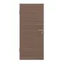 Frontansicht von HÖRMANN Schallschutztür Quer Ami. Nussbaum geplankt Matt Echtholzfurnier 