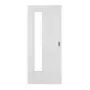 Frontansicht von HÖRMANN Schiebetür Eiche Weiß Duradecor ProLine mit Lichtausschnitt LA 24 bandseitig