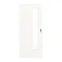 Frontansicht von HÖRMANN Schiebetür Gebürstetes Weiß quer Duradecor ProLine mit Lichtausschnitt LA 24 schlossseitig 