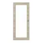 Frontansicht von HÖRMANN Schiebetür Gebürstete Lärche hell quer Duradecor ProLine mit Lichtausschnitt LA 27 