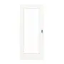 Frontansicht von HÖRMANN Schiebetür Gebürstetes Weiß quer Duradecor ProLine mit Lichtausschnitt LA 8 