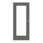 Frontansicht von HÖRMANN Schiebetür Staubgrau RAL 7037 Lack ProLine mit Lichtausschnitt LA 8