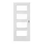Frontansicht von HÖRMANN Schiebetür Eiche Weiß Duradecor ProLine mit Lichtausschnitt LA 9