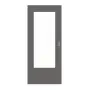 Frontansicht von HÖRMANN Schiebetür Staubgrau RAL 7037 Lack ProLine mit Lichtausschnitt LA-DIN
